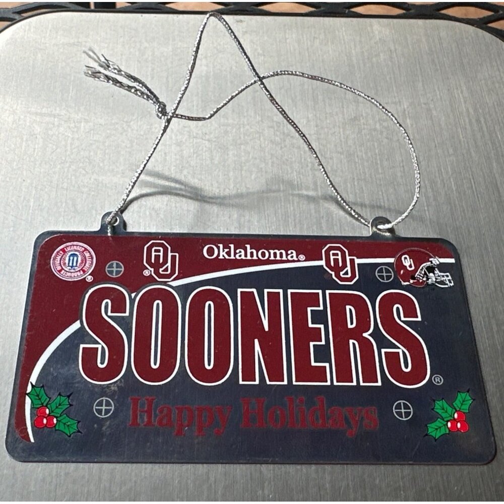 University of Oklahoma OU Sooners Happy Holidays Christmas Ornament 2" Tall